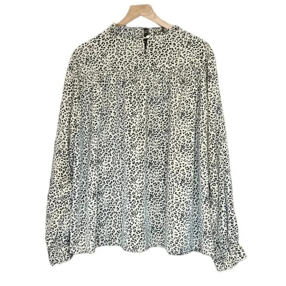 Andthewhy Long Sleeve Leopard Print Ruffle Tiered Loose Fit Top Size 1X - Picture 6 of 12